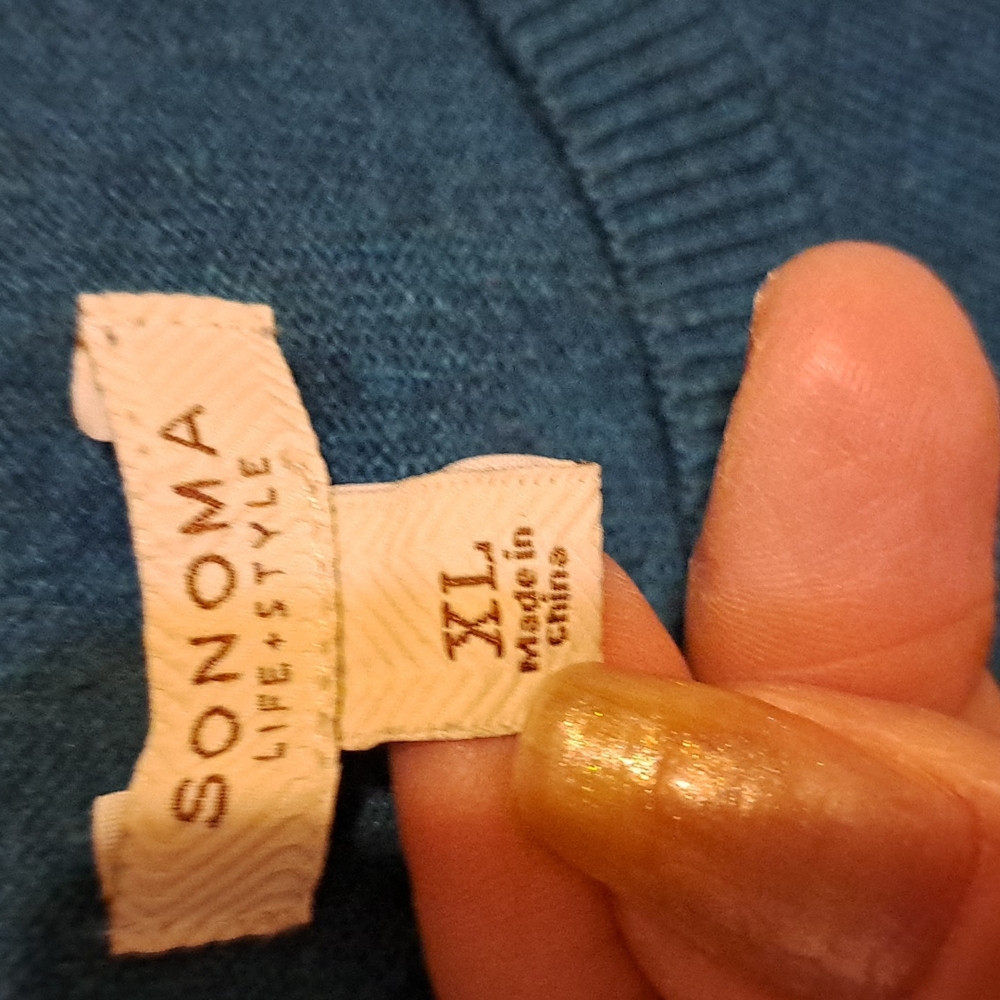 Sonoma Womens XL Teal 3/4 Sleeve Sweater - Picture 4 of 5